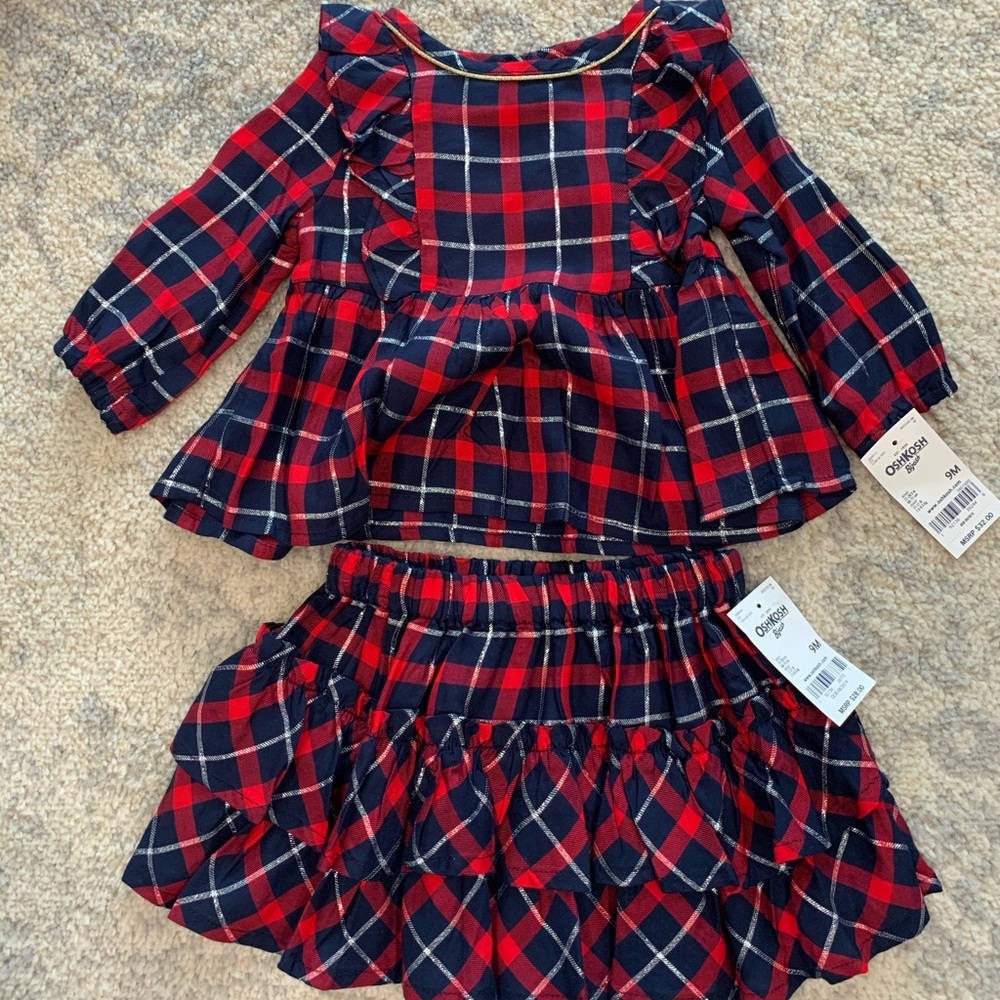 OshKosh set, holiday top and skirt